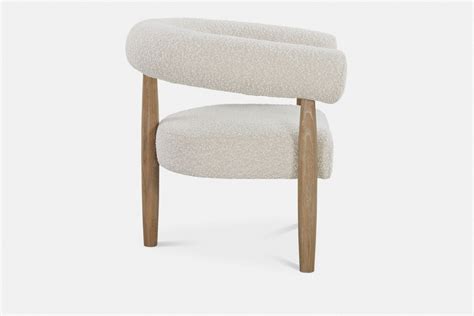 Ronda Fauteuil En Fr Ne Et Tissu Boucl Maison Corbeil