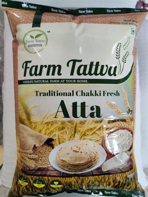 Farm Tattva Indian Wheat Flour Packaging Size 5 Kg Packaging Type