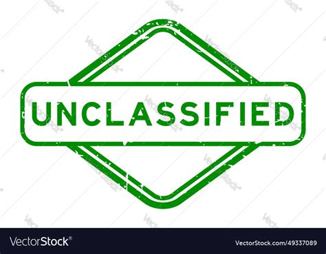 Grunge Green Unclassified Word Rubber Seal Stamp Vector Image