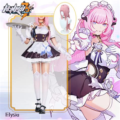 Elysia Cosplay Costume Honkai Impact Carnival Uniform Wig Anime