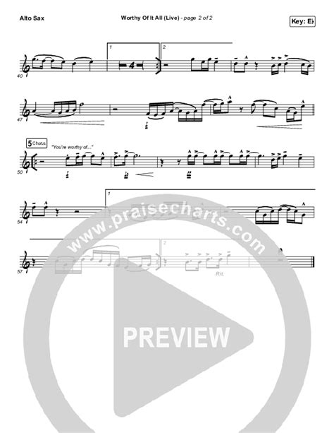 Worthy Of It All Live Alto Sax Sheet Music Pdf Cece Winans