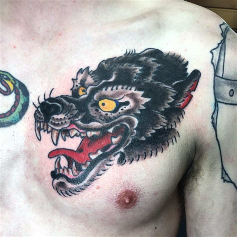 Japanese Wolf Mask Tattoo