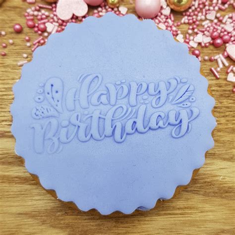 Happy Birthday Fondant Embosser For Cookies And Cakes