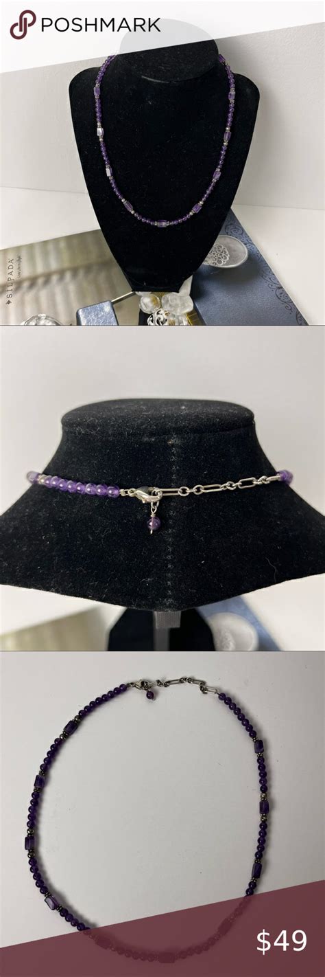 Silpada Sterling Silver Purple Amethst Bead Choker Necklace N Rare