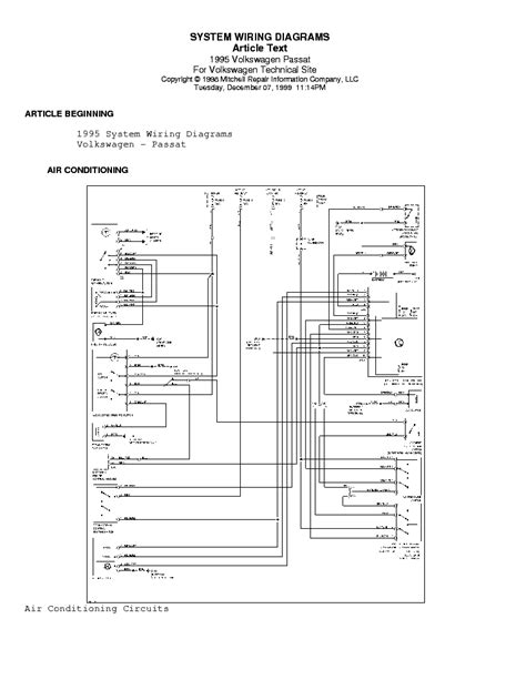 Passat Wiring Diagrams Wiring Diagram And Schematics