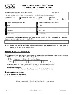 Fillable Online Addition Of Registered Affix Fax Email Print Pdffiller