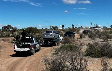 Fuerzas de seguridad de Zacatecas aseguran cuatro vehículos tras