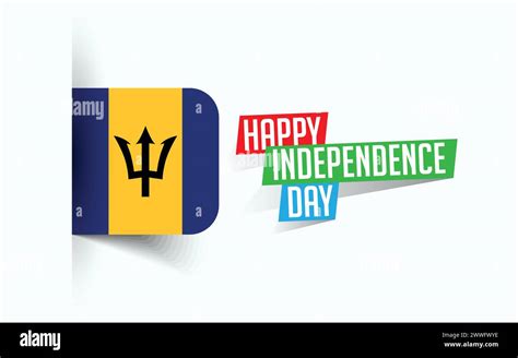 Happy Independence Day Of Barbados Vector Illustration National Day