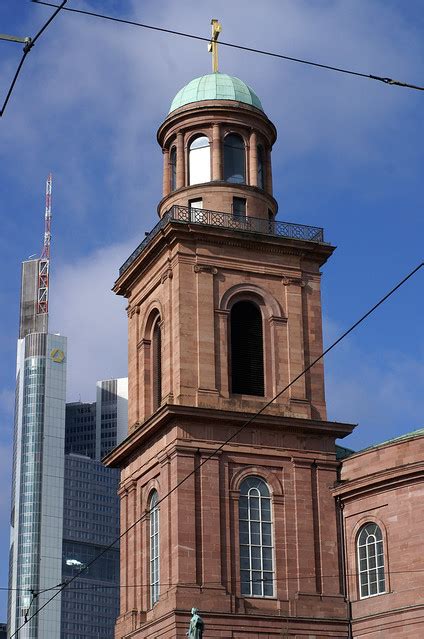 Frankfurt Paulsplatz Paulskirche Im Hintergrund Der Commerzbank