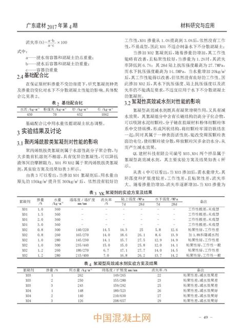 不同絮凝剂对水下不分散混凝土的影响外加剂技术技术混凝土网