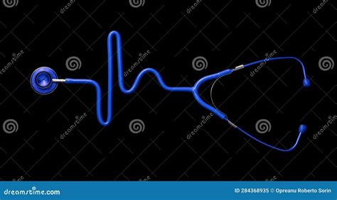 Stethoscope In The Shape Of A Heart Beat On A EKG Stock Image Image