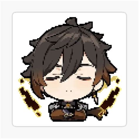 Genshin Impact Zhongli Pixel Vision Emote Sticker By Deadmoonelf