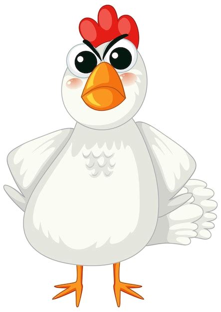 Free Vector Angry Chicken Cartoon Character Standing In Vector