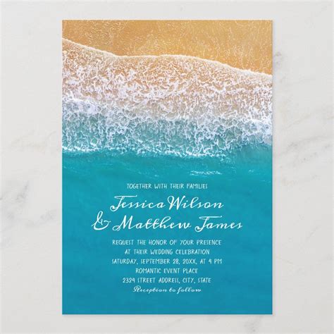 Beach Ocean Seaside Destination Nautical Wedding Invitation Zazzle Nautical Wedding