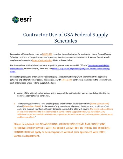 Contractor Use Of Gsa Federal Supply Schedules