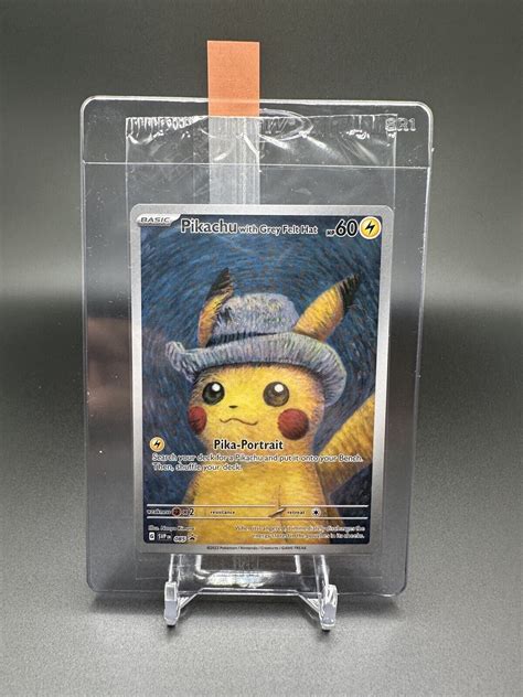 Mavin Pokemon Van Gogh Museum Pikachu With Grey Felt Hat Promo