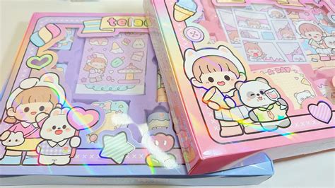 Unbox Telado Kawaii Sticker 2 Sets ASMR Unboxing Stickers Journal