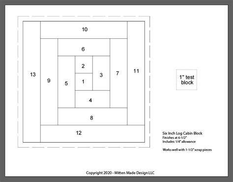 Fpp Print Your Own Log Cabin Block Foundation Etsy