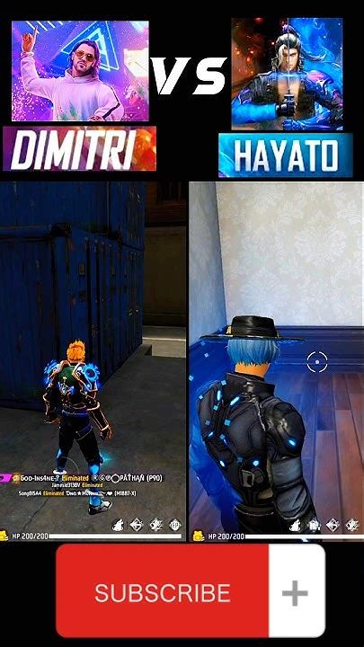 Dimitri Vs Hayato Characters Skill ☠️😱😱☠️ Shorts Freefire Youtube