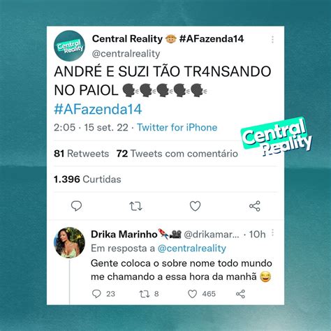 Central Reality Afazenda On Twitter O Susto Que A Drika Marinho