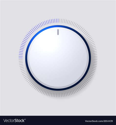 Volume Control Dial White Button Royalty Free Vector Image