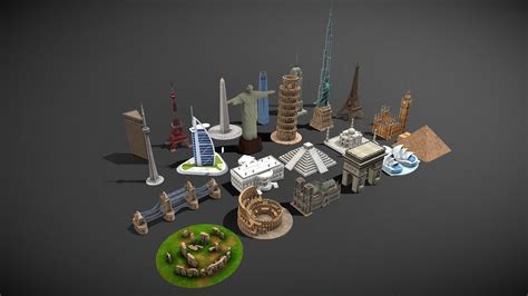 World Famous Landmarks Buy Royalty Free 3D Model By Zhang Shangbin