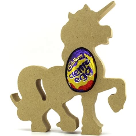 Creme Egg Holder Unicorn Freestanding MDF Lorna Jayne Craft Shapes