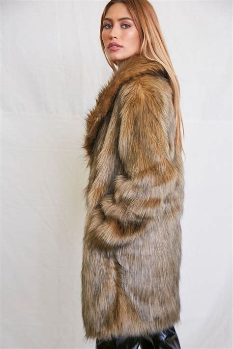 Faux Fur Longline Coat