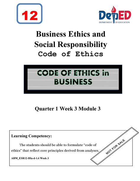 Module 3 Materials For Business Ethics College Of Business And