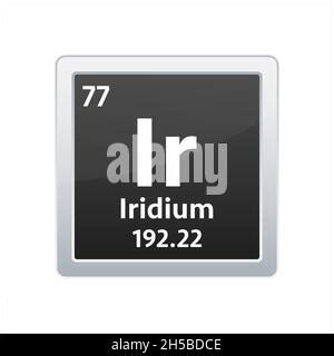 Iridium Symbol Chemical Element Of The Periodic Table Vector Stock