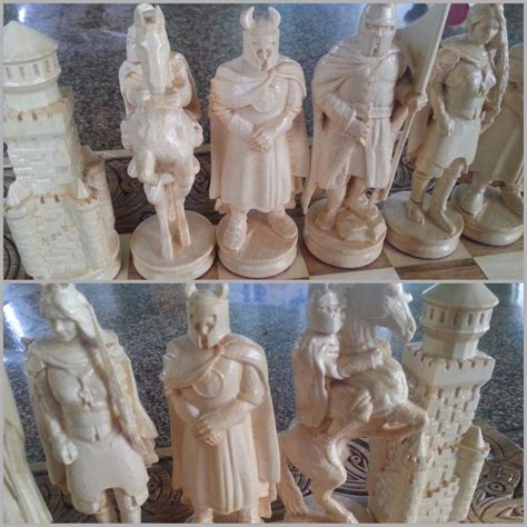 Wooden Chess Pieces Board Wood Carving Handmade Big Large - Etsy