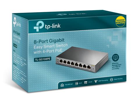 TP Link TL SG108PE 8 Port Gigabit Easy Smart Switch 4xPoE Ports VLAN