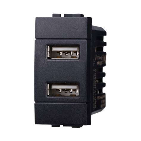 ETTROIT Modulo Presa Caricatore USB 5V 2 1A 2 Porte USB A Colore Nero