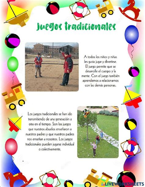 Lectura Juegos Tradicionales Worksheet