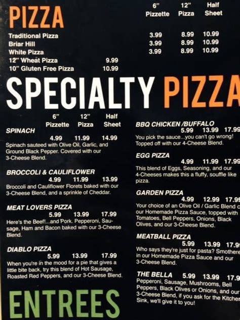 Menu At Belleria Pizza And Italian Restaurant Canfield Canfield 584 E