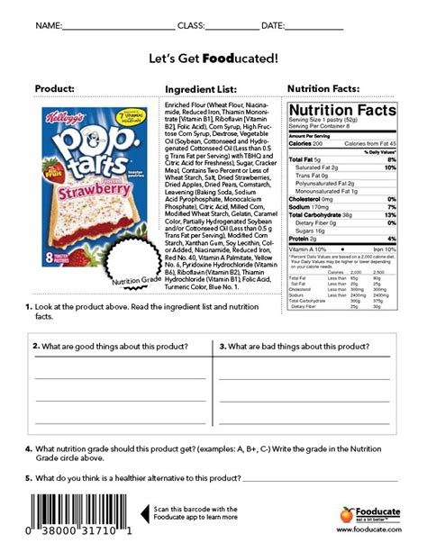 Food And Nutrition Worksheets High School