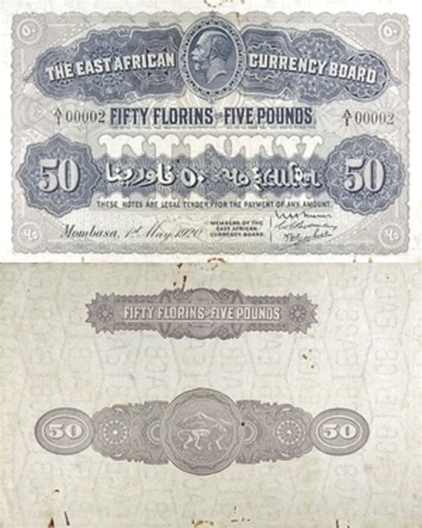 50 Florins 5 Pounds George V África Oriental Británica Numista