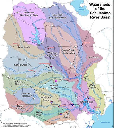 Watersheds - San Jacinto River Authority - Texas Creeks And Rivers Map ...