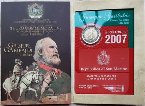 San Marino 2 Euro 2007 Giuseppe Garibaldi 1807 1882 BU MA Shops