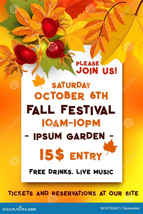 Fall Festival Of Autumn Harvest Banner Template Stock Vector