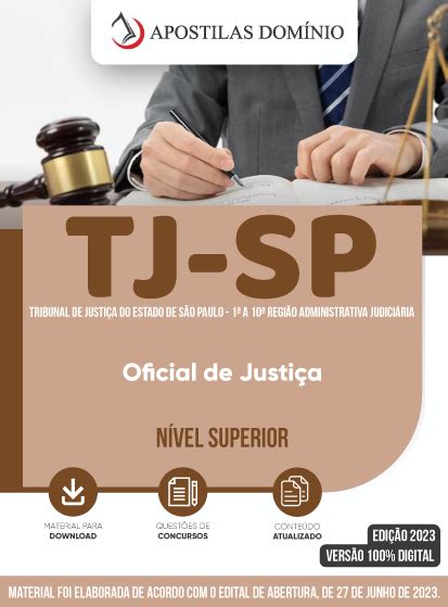 Apostila Tj Sp Oficial De Justi A Apostilas Dom Nio Hotmart