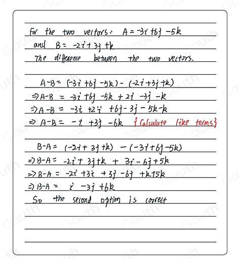 Solved Two Vectors Are Given As Follows A 3i6j 5k And B 2i3jk