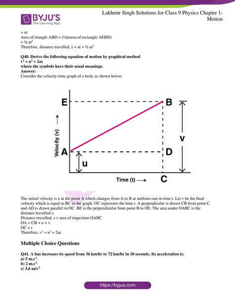 Lakhmir Singh Physics Class Solutions For Chapter Motion Free Pdf