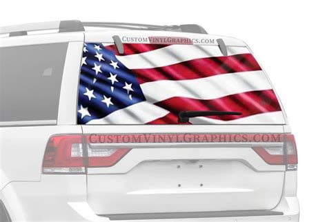 American Flag Rear Window Decal – Custom Vinyl Graphics