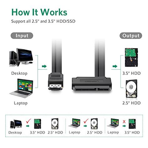 Ugreen Power Esata Esatap To Sata Cable Dual Power Usb V V Combo To