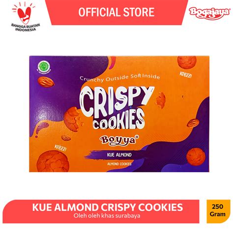 Jual Kue Almond Crispy Cookie Oleh Oleh Surabaya Kemasan Besar 250 Gram