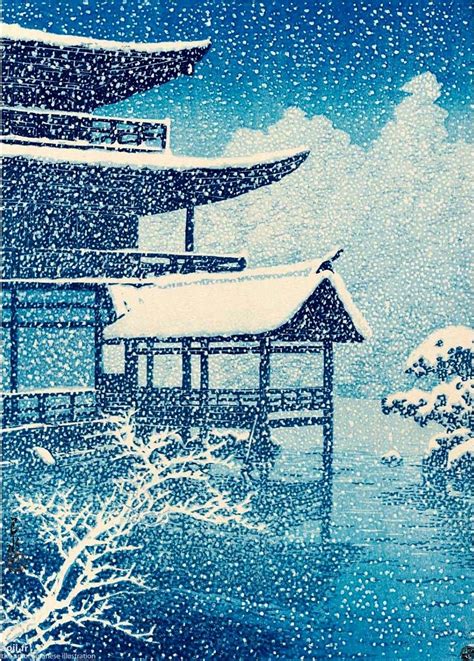 Snow At Kinkakuji Temple By Kawase Hasui 1883 1957 He Is Considered