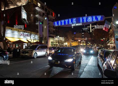 Little Italy Neighborhood At Night Downtown San Diego Ca Photo By