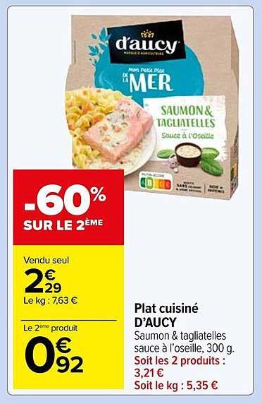 Promo Plat Cuisin D Aucy Chez Carrefour Market Icatalogue Fr