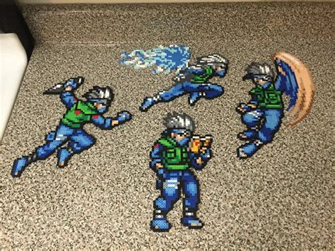 Kakashi Bead Sprites Bead Sprite Nerdy Perler Beads Perler Bead Art